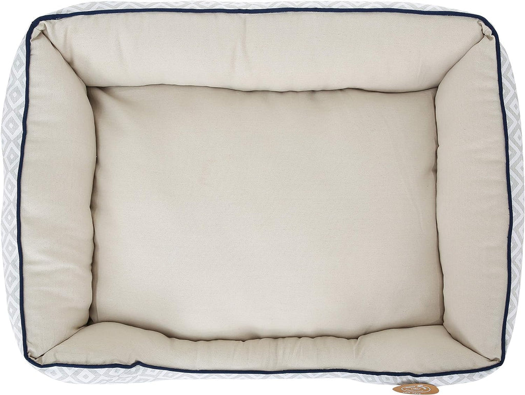 Now House for Pets by Jonathan Adler Grey Diamond Cuddler Dog Bed, Medium Washable for Medium Sized Dogs