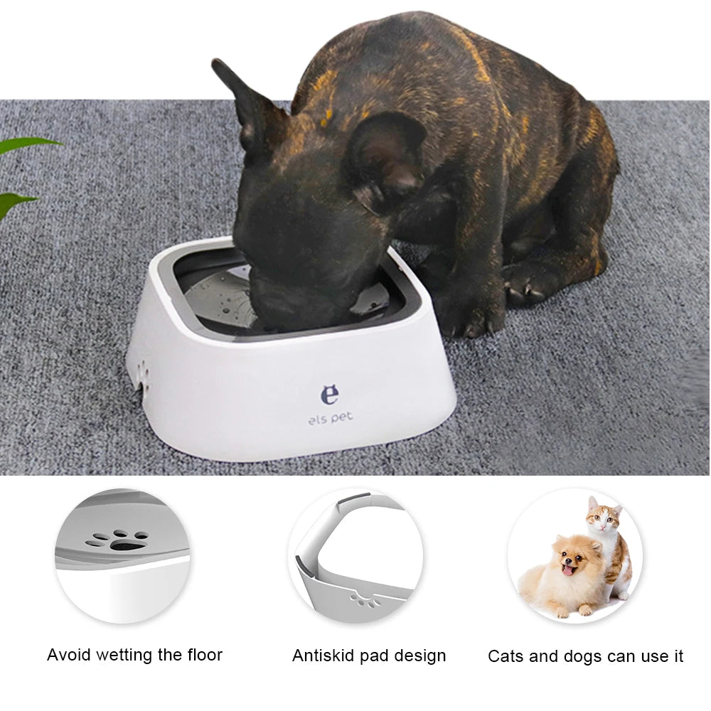 1.5L ABS Plastic Non-Spill Water Dispenser Bowl for Dogs and Cats with Floating Design