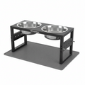 Elevated Dog Bowls, 4 Height Adjustable Stand for Medium and Large Dogs, Raised Dog Feeder Holder with 2 Stainless Steel Food and Water Bowls, Anti-Slip Base Tall Feeding Station