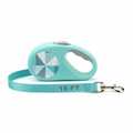 Monochrome 360° Tangle-Free Retractable Dog Leash | 16 Ft Strong Nylon Tape (Small, Aqua)